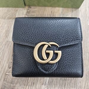 Gucci Black Wallet with Gold Logo